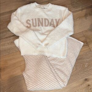 Pink Republic Cream and Tan Women’s  Pajama Set